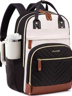LOVEVOOK Laptop Backpack Women with Giant Tumbler Holder,18 inch Waterproof Work